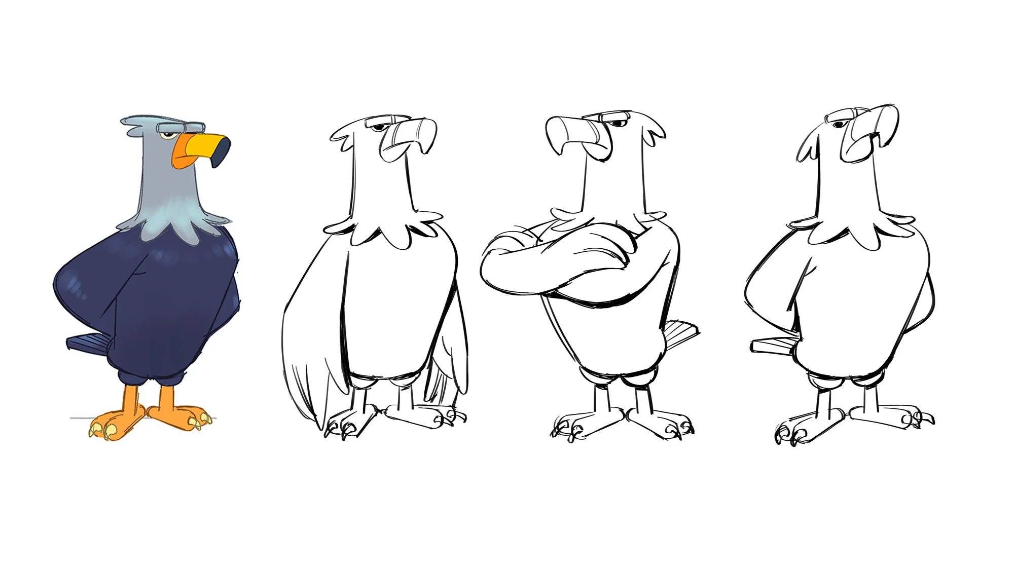 Hawk character pose studies